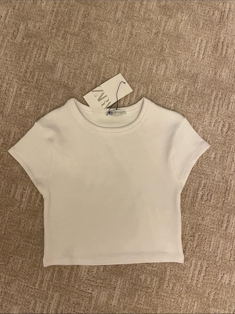 Zara White Crop Tee